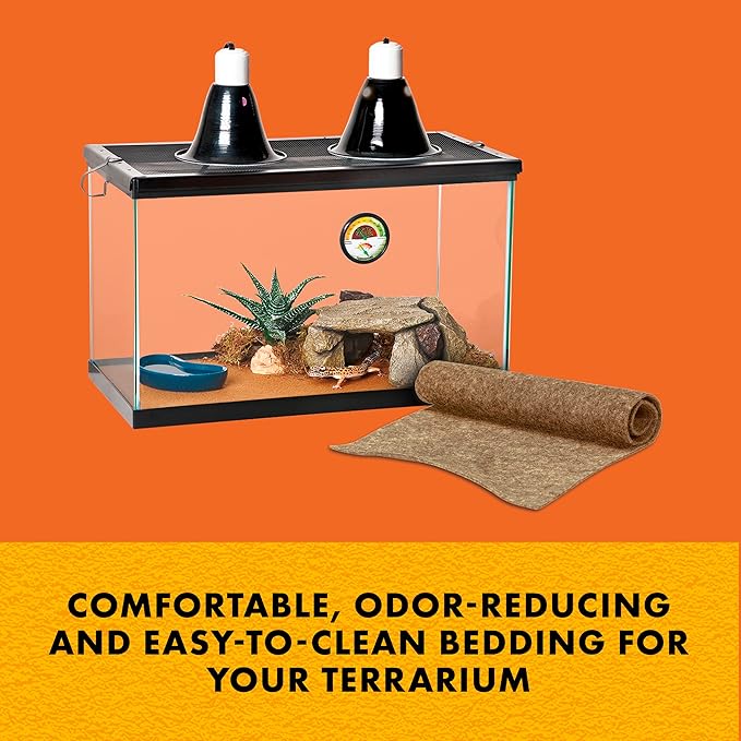 Zilla Reptile Terrarium Bedding Substrate Floor Liner, Brown, 10G, 9.75" x 19.75"