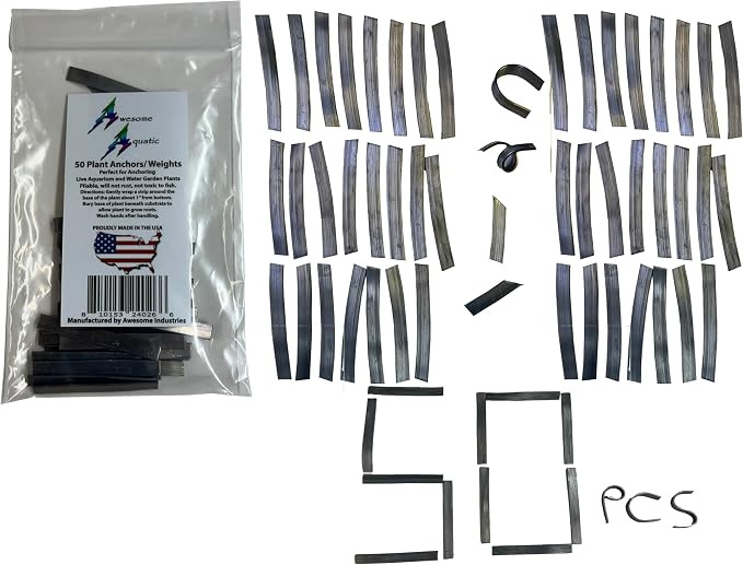Awesome Aquatic Aquarium Plant Weights, Fish Tank Anchors, Lead Ribbon, 50 | Secure plants • Easy to shape • Holds stems in place • Prevents floating • Aquascaping essential