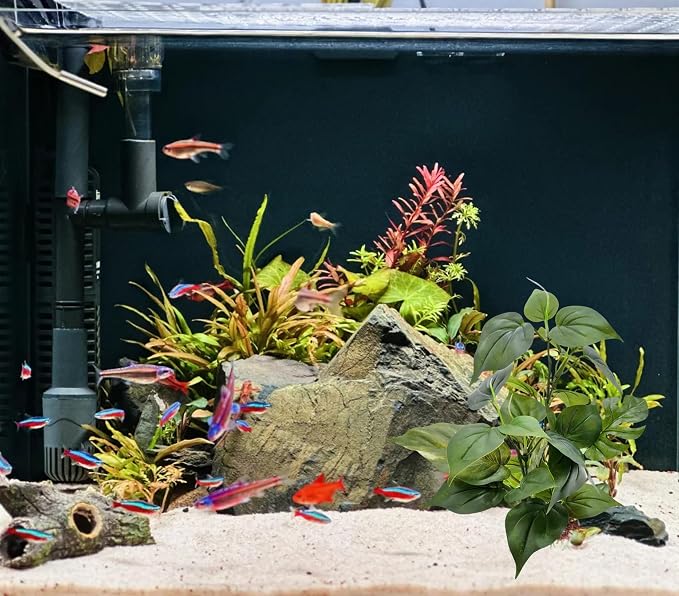 M2cbridge Fish Tank Plastic Soft Grass Artificial Water Plants 12" 2pcs | zero maintenance, soft without scratching, healthy underwater home