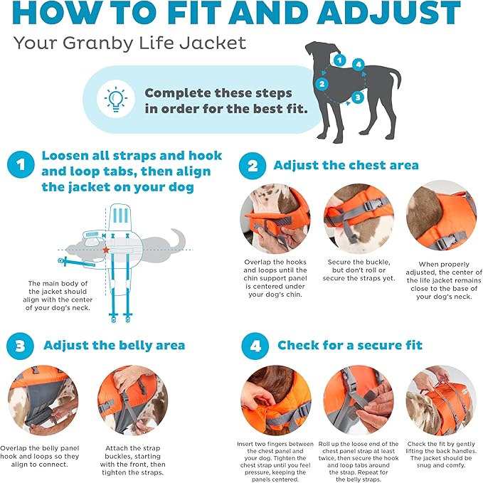 Outward Hound Granby Splash Orange Dog Life Jacket, XS