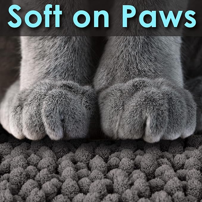 CatGuru Cat Litter Mat, Medium, Extra Large, XXL, Waterproof Litter Box Mat, Non Slip Kitty Litter Mat, Machine Washable Litter Trapping Mat, Soft Litter Tray, Cat Stuff (Medium, Dark/Heavy-Duty)