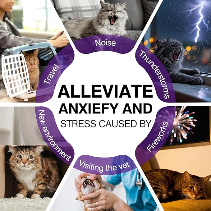 Tcllka Calming Collar for Cats 8 PK Cat Stress and Anxiety Relief Pheromone Collar for Cats Anti Aggression for Cats Cat Calming Collars Calming Collar for Cats