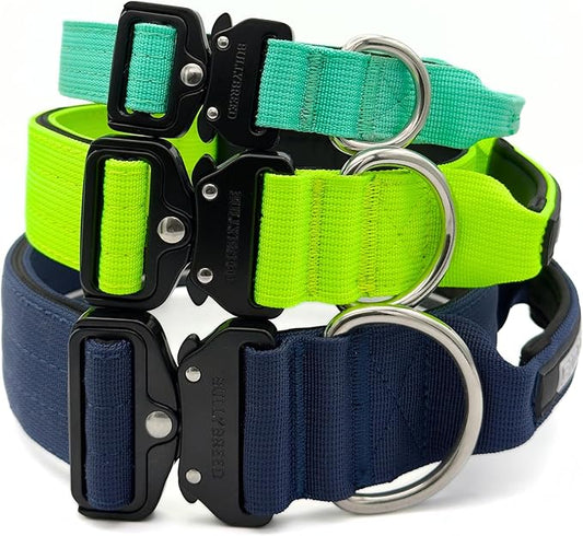 Tactical Dog Collar for Puppy, Heavy Duty Puppy Collar, Dog Collar for Small Dogs, Waterproof Dog Collar, Dog Training Collar, Quick-Release Buckle, Adjustable Sizes – BULLYBREED (Aquamarine, Small)