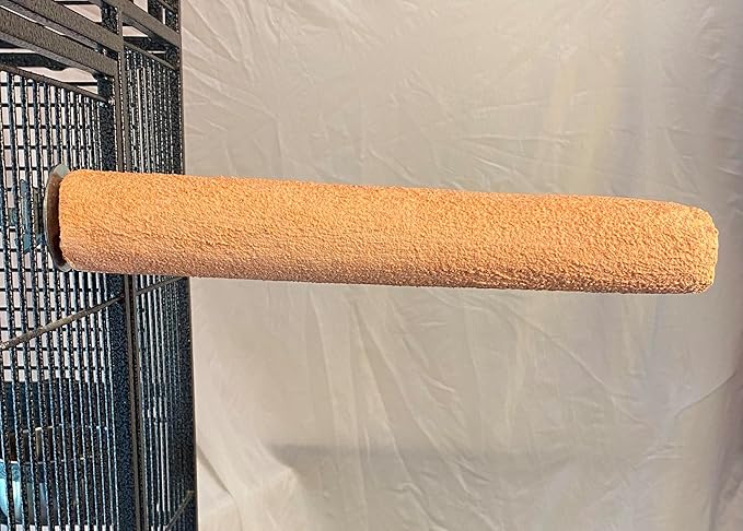 Polly's Pastels Nail Trimming & Beak Conditioning Safety Perch for Cockatiels, Cockatoos, Macaws, Parakeets, Budgies, Parrots and All Other Birds (Coral, Large Long-1 1/2" Dia. x 14" Long)