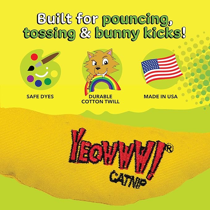 Yeowww! Catnip Toy, Yellow Banana