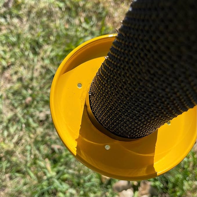 Songbird Essentials Gold Finch Feeder for Outdoor Hanging - Petite Nyjer Thistle Seed Feeder - All Metal - for Finches and Buntings for Outdoor Garden - Bright Yellow