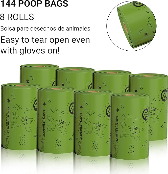 Earth Friendly Extra Thick and Strong 18 Dog Poop Bags, Odor Blocker, 324 Count