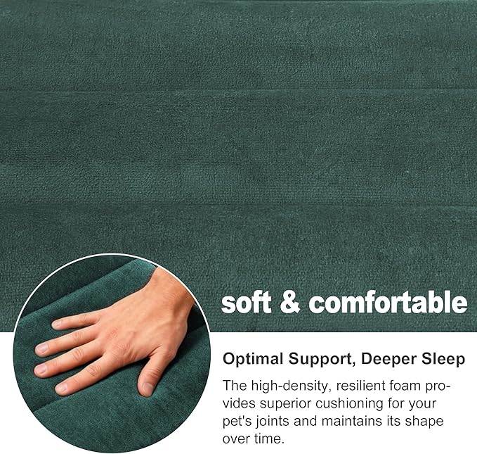 pobopobo Dog Crate Pad, Ultra Soft & Anti-Slip Kennel Mat, Secure Fit for Metal Crates & Dog Cages, Washable Cozy Bed for Small Medium Large Dogs (Green, XS(18"*12"*1.5"))