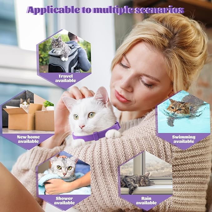 4 Pack Calming Collar for Cats & Kittens - Cat Pheromone Collars for Anxiety Relief for Peeing,Meowing,Fighting,Scratching