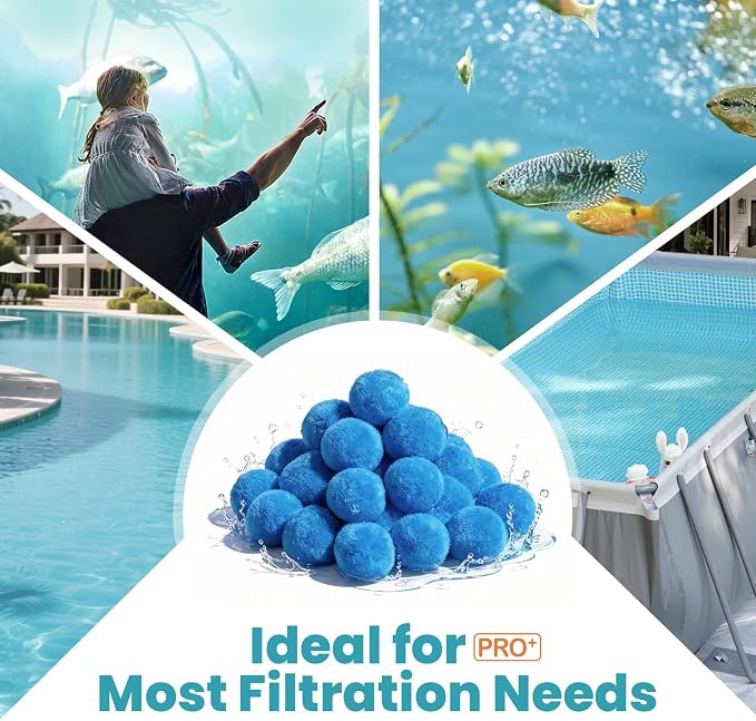 3.1 lbs Pool Filter Balls for Sand Filter, Replaces 100 lbs Sand | Reusable Blue Filter Balls for Swimming Pools, Lightweight Pool Filter Sand Replacement, Efficient Sand Filter Ball