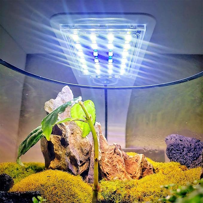10W Super Slim Aquarium Fish Tank 5730 LED Light Clip-on Lamp Aquatic Plant Lighting (White Body White+Blue Light)