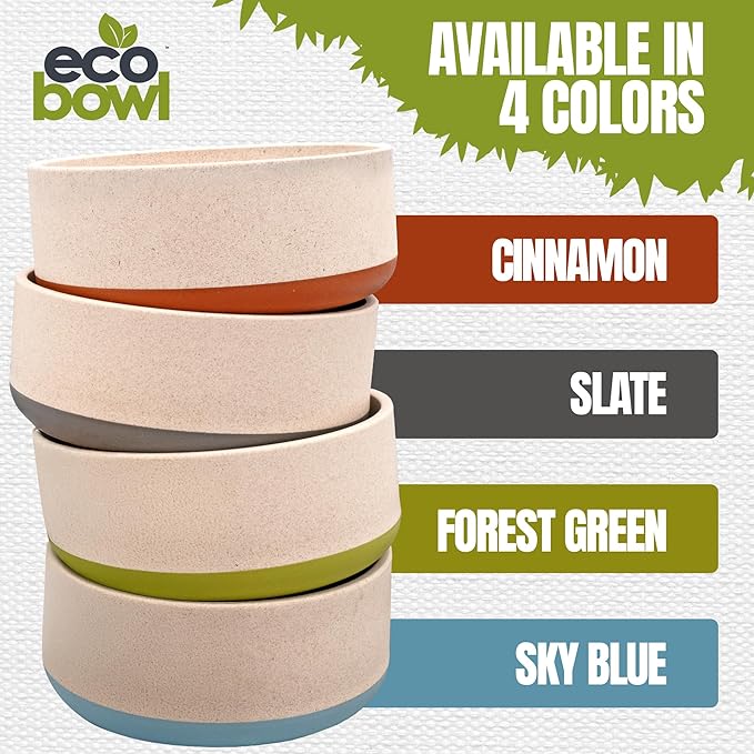 Palz&Co EcoBowl with Lid for Dogs & Cats, 48 oz Blue - Natural Bamboo Pet Bowl with Non-Slip Base, Pet Food and Water Dish, Dishwasher Safe