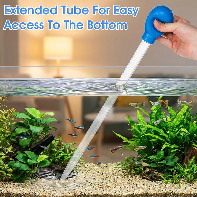 17.7IN Water Siphon for Fish Tank with 9.84inch Extension Tube 50ml Fish Tanks Siphon Fishes Tank Water Changer Fishes Tanks Suction Cleaner