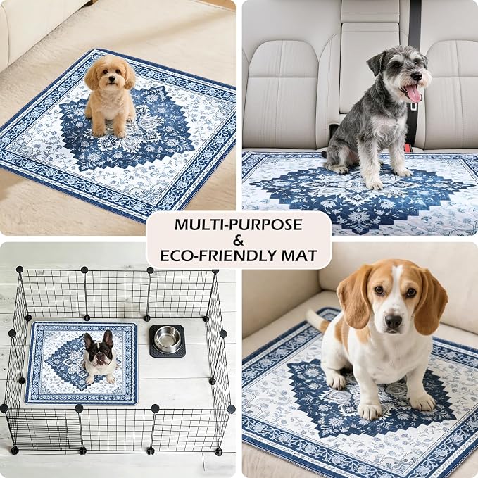 INVENHO 2PACK Washable Pee Pads for Dogs, Reusable Dog Pads Upgrade Non-Slip Dog Pee Pads Heavy Absorbency Puppy Pee Pads Quick Dry Whelping Pads/Waterproof Puppy Training Pad