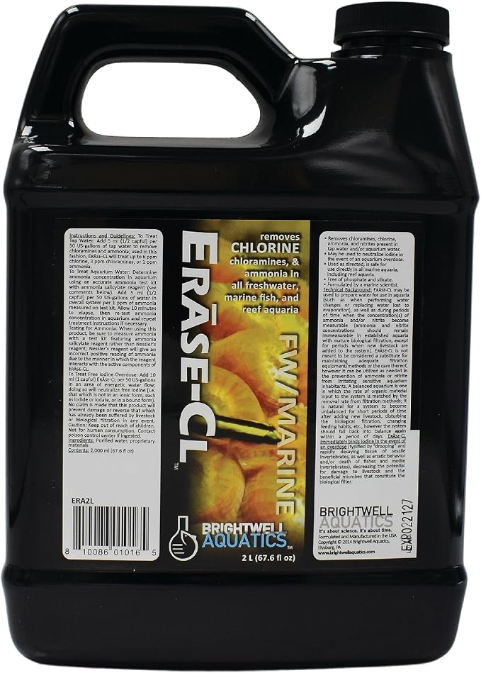 Brightwell Aquatics Erase-Cl Aquarium Water Conditioner & Detox, 2L