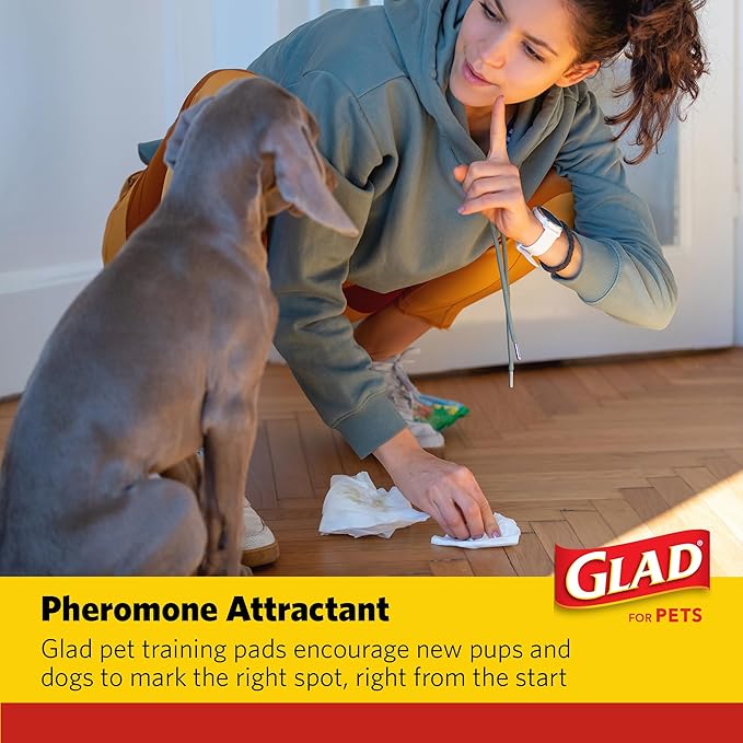 Glad for Pets XL Charcoal Training Pads, Heavy Duty Leak-Resistant Puppy Pee Pads with Activated Carbon Odor Control, Quick-Dry Quilted Top, Indoor Potty & Crate Liner, 24 x 24 in, 100 Count - 4 Pack