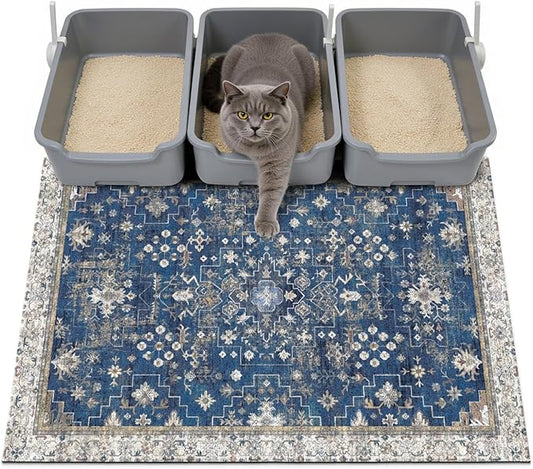 Cat Litter Mat Litter Trapping Mat, Waterproof Urine Proof Litter Box Mat