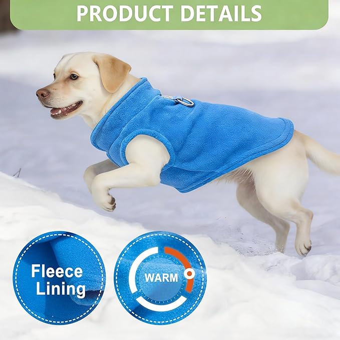 2 Pack Large Dog Sweater, XXXL Dog Sweater, Fleece Dog Sweaters with Leash Ring Winter Warm Pet Sweater Thick Clothes Pullover Dog Sweatshirt Coat,XXXL (Blue,Green)