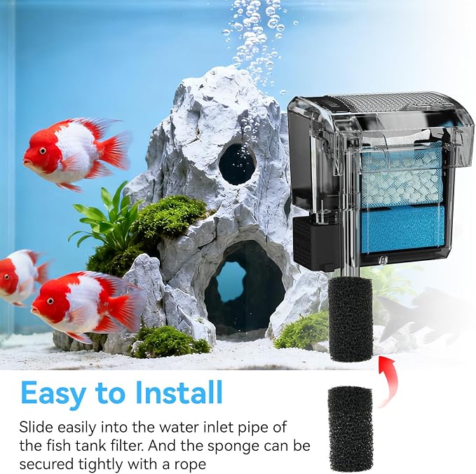 Prefilter Sponge for Fluval AC20/AC30/AC50 Filter, Aquarium Intake Sponges | Edge Prefilter Sponge Intake Strainer Cover for Freshwater Saltwater Aquariums Small Fish Shrimp Fry Fish, 6 pcs