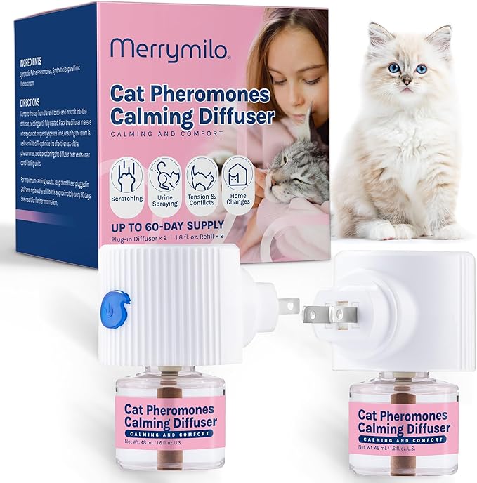 Pheromone Diffuser for Cats, Feline Comfort Diffusers| Supports Relaxation & Harmony | 60-Day Starter Kit (2 x 1.4 fl.oz) | Compatible with Most Standard Diffusers