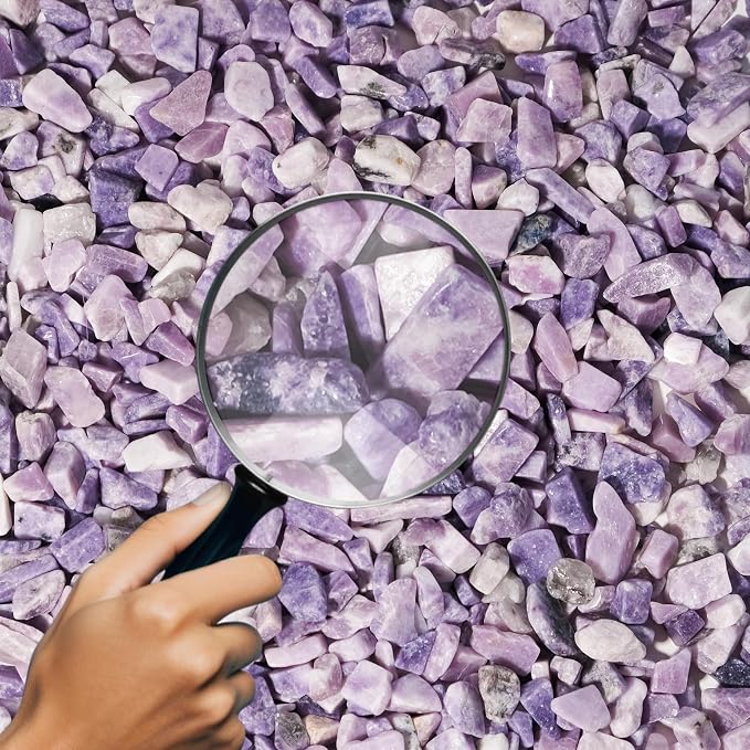 Lepidolite Crystal Chips Bulk 1lb, 600+ Pieces, 8-15mm Natural Purple Mica