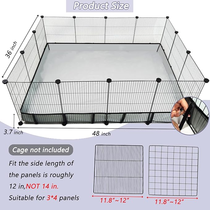 Guinea Pig Cage Liner Tarp Bottom Waterproof and Washable Base Also for Rabbits, Bunny, Chinchesillas, Hedgehog, Ferrets and Other Small Animals(36x48 inches)