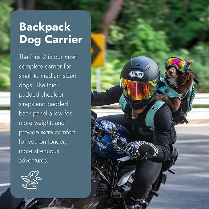 K9 Sport Sack Plus 2 - Small, Summer Mint - Ideal for Dogs 13-16” Long - Adjustable, Backpack-Style Carrier with Multi-Functional Storage Pack, Thick Shoulder Straps & Padded Back Panel