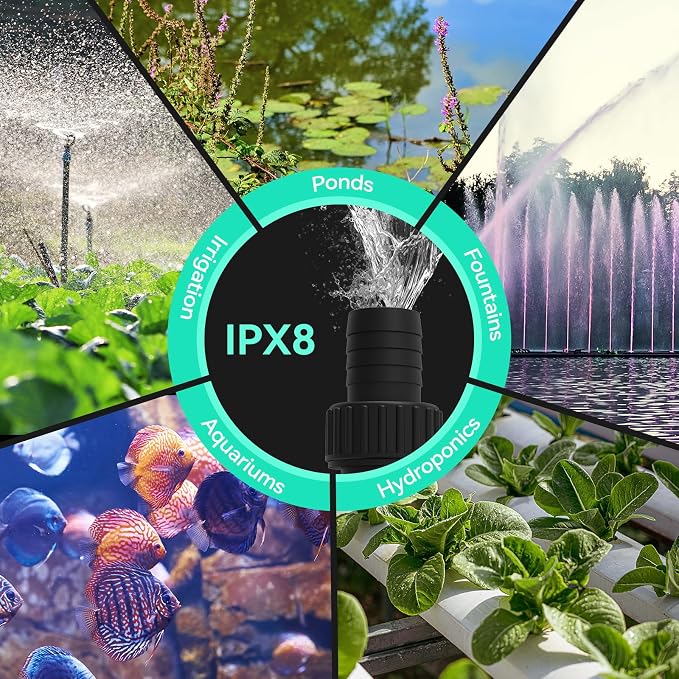 1587 GPH Pond Pump, 55W Submersible Water Pump with Control Panel | 16.5FT. Lift Height for Koi Pond Pool, Waterfall, Fish Tank, Hydroponic, Ultra Quiet, Barrier Bag & 16.5FT Power Cord