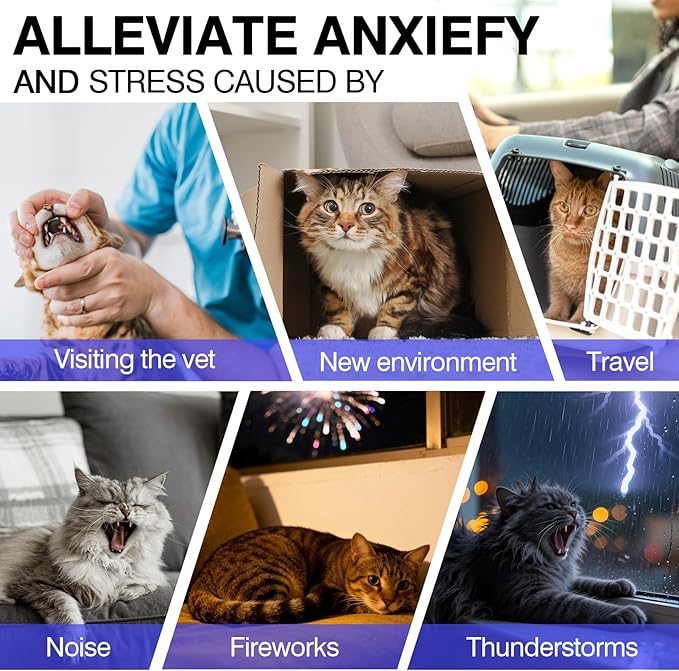Tcllka Calming Collar for Cats 8 PK Cat Stress and Anxiety Relief Pheromone Calming Collar for Cats Anti Aggression for Cats Cat Calming Collars