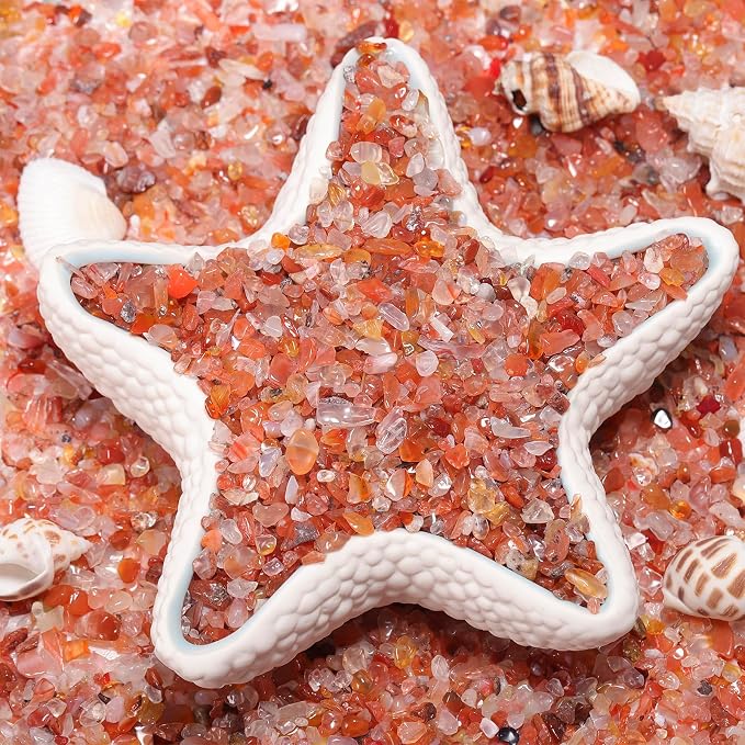 1LB Crystal Chips Stone Red Agate 3-5mm Mini Decorative Rock | Crushed Crystal Quartz Bulk,Irregular Polished Rocks for Fish Tank,Vases Filler,Succulent Plants Decor,Aquarium Gravel Rocks