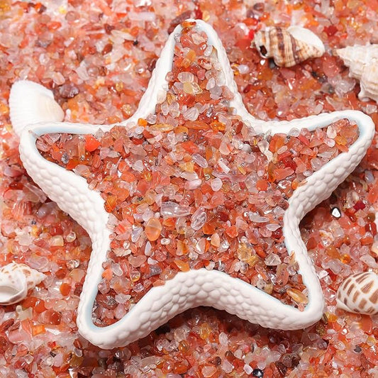 1LB Crystal Chips Stone Red Agate 3-5mm Mini Decorative Rock | Crushed Crystal Quartz Bulk,Irregular Polished Rocks for Fish Tank,Vases Filler,Succulent Plants Decor,Aquarium Gravel Rocks