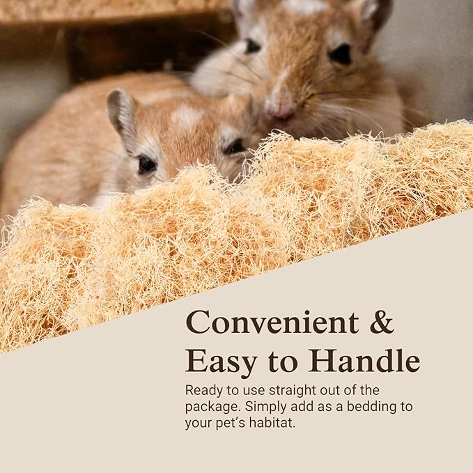 The Habitat Life - Natural Fine Cut Excelsior - for Birds, Hamsters, Gerbils, Rats & Other Small Mammals - Soft & Absorbent - Wood Fiber - Dye-Free & Safe - Medium - 2 Pack