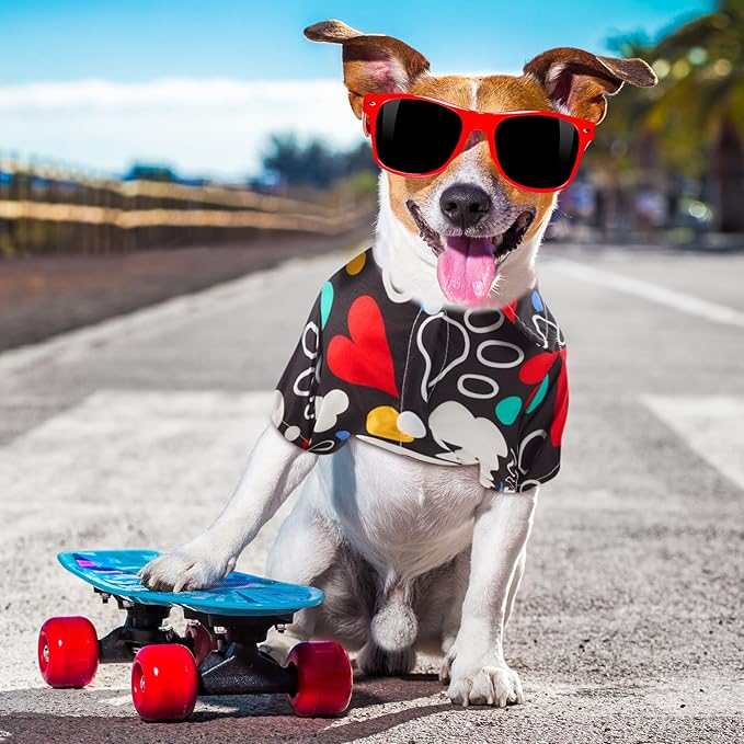 Weewooday 4 Pieces Small Pet Summer T-Shirts Hawaii Style Floral Pet Dog Shirt Breathable Cool Clothes Beach Seaside Puppy Sweatshirt for Puppy(Bright Style,Xs)