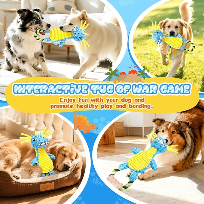Fuufome Squeaky Dog Toys for Large Dogs： Durable Large Dog Toys for Medium and Small Breeds -Plush Pet Toys to Keep Dogs Busy