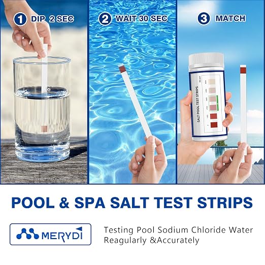 Saltwater Pool Test Strips, 0-8000 ppm, Salt Test Strips