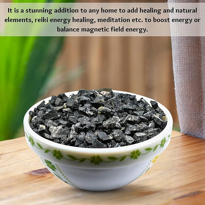 Amazing Gemstone Black Tourmaline Crystal Chips Aquarium Gravel Rocks - Carnelian Chips Bulk Fish Tank Gravel, Small Tumbled Stone Chips and Tiny Crystals for Decoration (1000+ Carat Chips)