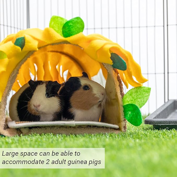 Guinea Pig Tunnel House - Small Animal Hideout Tube Cage House for Hamster Rat Mice Parrot Chinchilla Hedgehog Flying Squirrel - Playing Sleeping Resting Fleece Warm Bed Plush Nest Habitats