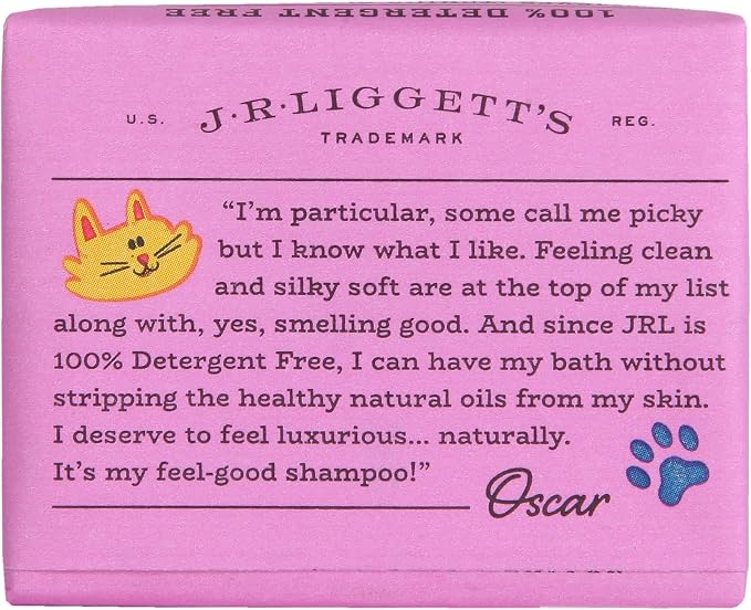 J.R.LIGGETT'S Cat Shampoo Bar, Natural Cleansing Bar for Cats with Sensitive Skin, Hypoallergenic Feline Formula Gently Deep Cleans with No Essential Oils, Detergent-Free, 3.5 oz