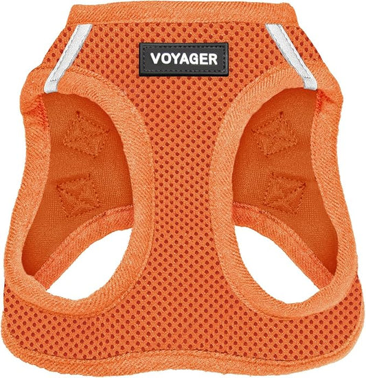 Best Pet Supplies Voyager Step-in Air Harness - All Weather Mesh, Reflective, No Pull Harness for Dogs, Cats - Secure with Hook & Loop Fastener, Buckle, Double D-Rings - Orange, XXXS