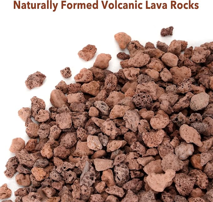 Stanbroil Red Lava Rock Granules, Decorative Rock 10 Pounds (0.1"-0.2") | for Fire Pits, Fire Bowls, Gas Log Sets, Indoor or Outdoor Fireplaces