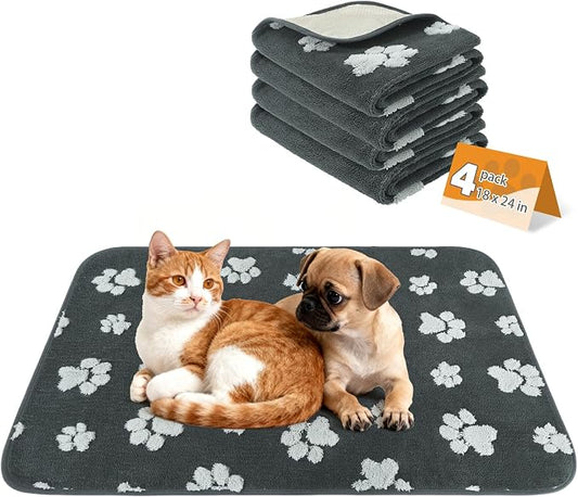 KOOLTAIL Washable & Waterproof Dog Whelping Pad for Small Dogs, Super Absorbent & Soft Warm Plush Puppy Pads Potty Training, Quick Dry Reusable Pet Mats for Whelping Box Supplies,Playpen,Crate,18"*24"