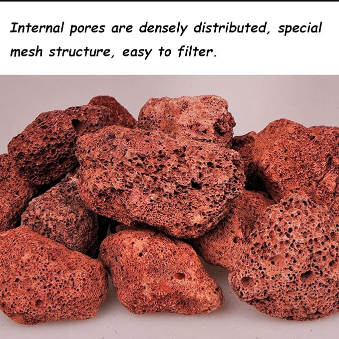 Tfwadmx Aquarium Red Lava Rock 10 Pcs Fish Tank Volcanic Pumice Stones for Betta Fish Shrimp (1.96''-3.14'')