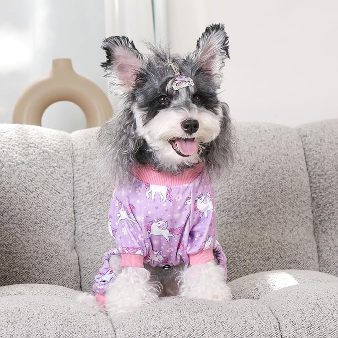 CuteBone Dinosaur Costume Dog Pajamas, Stretchy Spandex Crystal Velvet Sleepwear Coat for Small Dogs, Soft & Warm Pet Outfit Clothes for Cold Weather, Cozy Pullover Design COSP11S