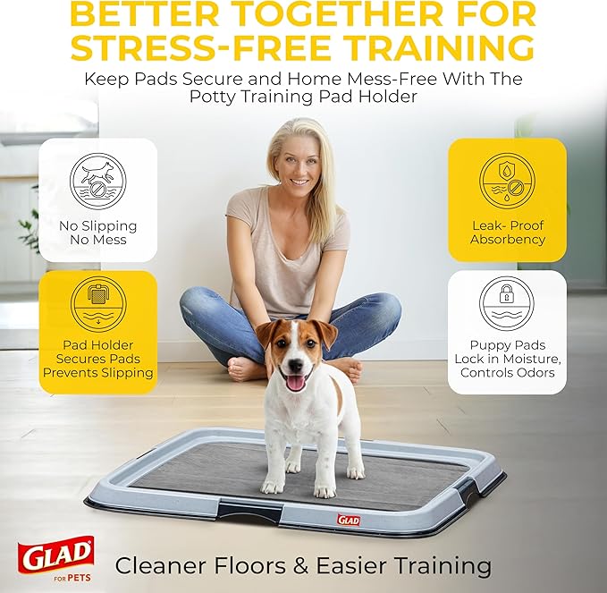 Glad for Pets Extra Large Charcoal Training Pads for Dogs and Puppies, Activated Carbon Odor Control, 6-Layer Absorbent Leak-Proof Pee Pads with Pheromone Attractant, 28 x 30 in, 30 Count