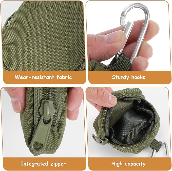 Tucnoeu 3 Pcs Dog Treat Pouch, Dog Training Reward Pouch,Waterproof Small Dogs Treat Bag for Leash,Reusable Dogs Treats Container with Carabiner,Zipper Closure to Avoid Spilling