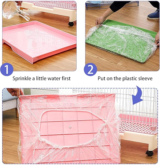 upcessory 50 pcs Disposable Cage Liners, Clear Plastic Rabbit Cage Liner Bag, Universal Toilet Film for Bunny, Hamster, Totoro, Hedgehog, Guinea Pig and Small Animals.