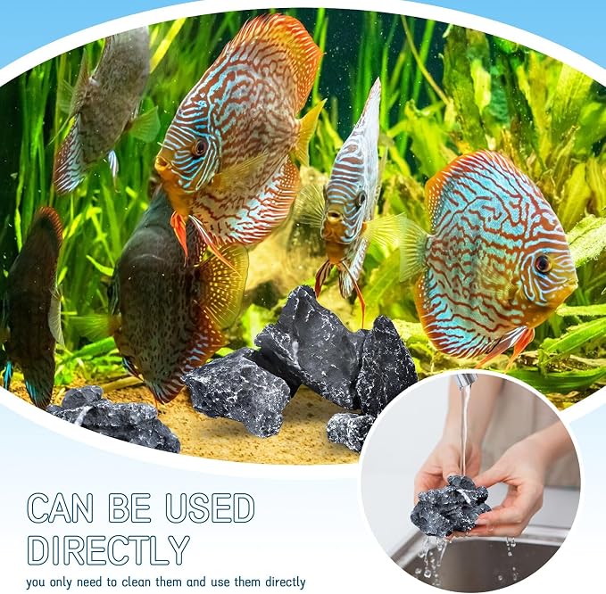 VOKOY 2.5lb Natural Seiryu Stones, Aquarium Rocks Decoration Aquascaping Stone Landscaping Model for Fish Tank Decor Terrariums Paludariums Reptile Enclosures Gardens, 2-6 inches