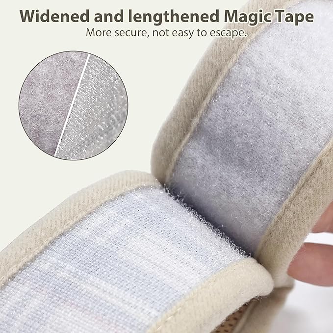 AIITLE Bunny Harness and Leash Set Escape Proof - Magic Tape Design, Lightweight Plaid Pattern Mesh Padding, No Pull No Choke for Puppy Cat Rat Squirrel Ferret, Outdoor Walking Running, Beige S