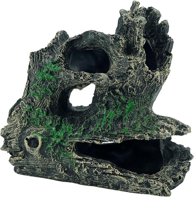 1 Pcs Resin Driftwood Aquarium Ornament | Natural Sunken Wood‑Style Fish Tank Hideout Cave Non‑Toxic Decor for Terrarium Paludarium