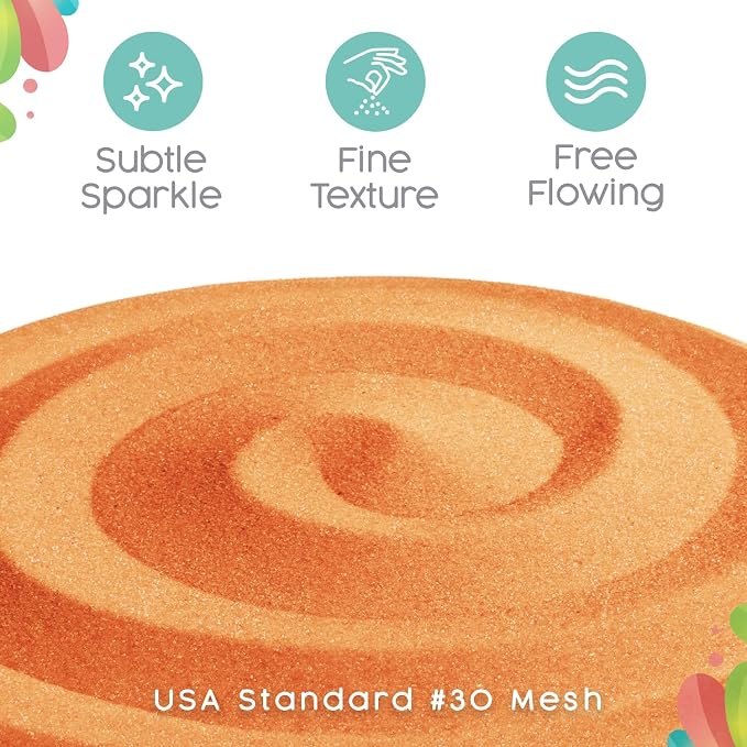 Peach Unity Sand -1.5 LB (22 oz), Orange Colored Sand for Weddings, Vase Filler, Home Decor, Crafts, Terrariums, and More